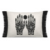 Coussin velours ZENON motif oeil franges