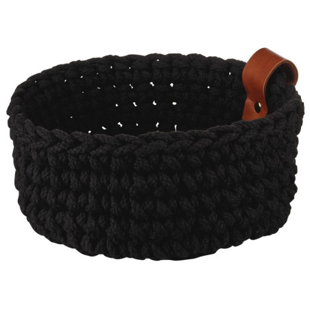 Panier en crochet noir
