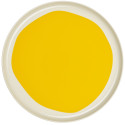 Assiette plate jaune et blanc le soleil
