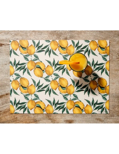 Set de table rectangle motif citron