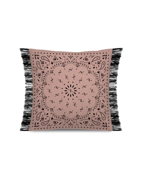 coussin carré rose motif bandana